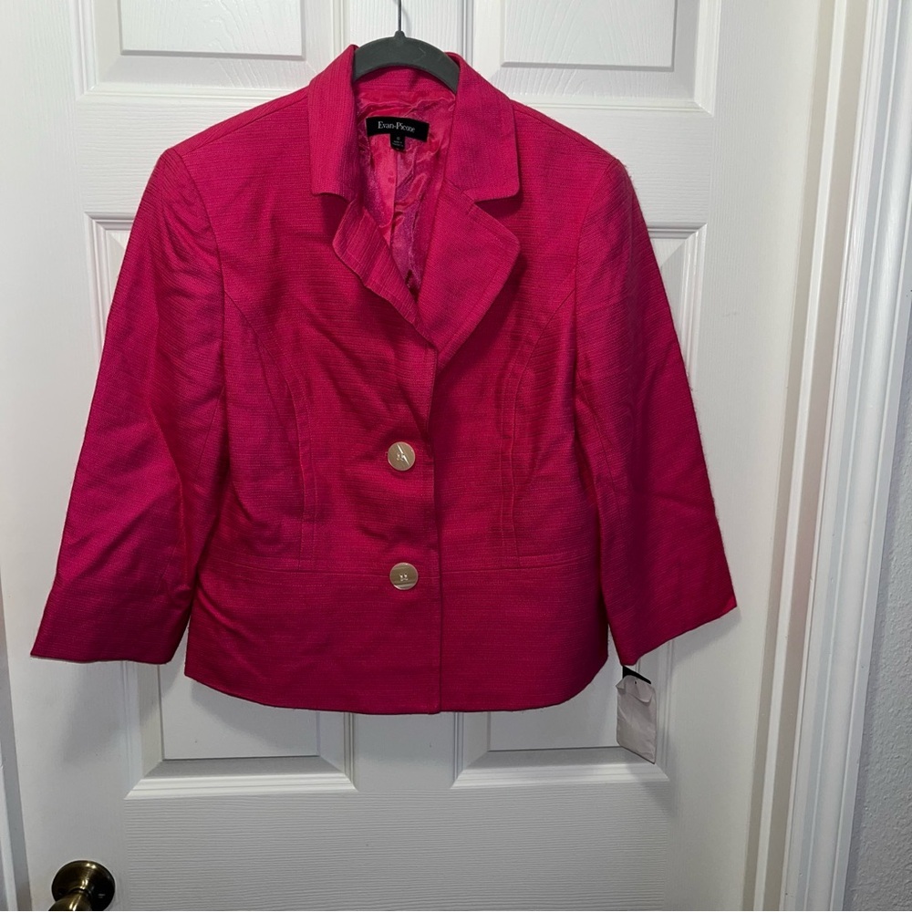 Evan picone palm beach peony pink blazer jacket new NWT 10